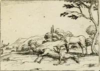 An illustration from Vita Beatae Mariae Virginis matris Dei, emblematibvs delineata = Vie de la bien-hevrevse Vierge Marie, mere de Diev, representée par figures emblematiques (1646)