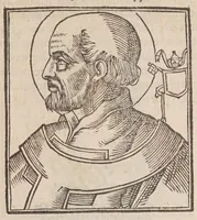 Picture 51 of 72 from Vitae romanorvm pontificvm a D. Petro vsqve ad Clementem VIII : ex Platinae historia in epitomen redactae, ac iuxta Onuphrij Paniunij eremitae augustiniani censionem ordinatae : his praeter alia accesserunt eorundem pontificum imagines ad viuum expressae, labore & industria Ioannis a Glano leodicensis incisae (1597), leaf 371