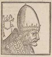 Picture 52 of 72 from Vitae romanorvm pontificvm a D. Petro vsqve ad Clementem VIII : ex Platinae historia in epitomen redactae, ac iuxta Onuphrij Paniunij eremitae augustiniani censionem ordinatae : his praeter alia accesserunt eorundem pontificum imagines ad viuum expressae, labore & industria Ioannis a Glano leodicensis incisae (1597), leaf 375