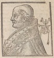 Picture 54 of 72 from Vitae romanorvm pontificvm a D. Petro vsqve ad Clementem VIII : ex Platinae historia in epitomen redactae, ac iuxta Onuphrij Paniunij eremitae augustiniani censionem ordinatae : his praeter alia accesserunt eorundem pontificum imagines ad viuum expressae, labore & industria Ioannis a Glano leodicensis incisae (1597), leaf 386
