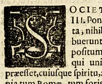 An illustration from Vita Ignatii Loiolae, Societatis Iesu fundatoris, : libris quinque comprehensa : in quibus initia ipsius Societatis, ad annum usq[ue] Domini 1556. explicantur. (1572)