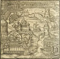 An illustration from Vitruuius, des aller namhafftigisten vnnd hocherfahrnesten, römischen Architecti, vnnd kunstreichen Werck oder Bawmeisters, Marci Vitruuij Pollionis, zehen Bücher von der Architectur vnd künstlichem Bawen ... (1614)