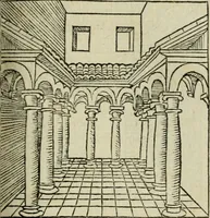An illustration from M. Vitrvvii De architectura libri decem : summa diligentia recogniti atq; excusi : cum nonnullis figuris sub hoc signo * positis, nunq antea impraessis : additis Iulij Frontini De aqueductibus libris, proter materiae affinitatem (1523)