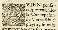 An illustration from Vniversidad florida de horladas voces : diestra capilla de cherubicas, y seraphicas, que celebran devotas la Concepcion Purissima de Maria. (1692)