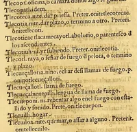 Picture 6 of 8 from Vocabulario en lengua castellana y mexicana, (1571), leaf 553