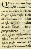 An illustration from Vocabulario manual de las lenguas castellana, y mexicana. : En que se contienen las palabras, preguntas, y respuestas mas co[m]munes, y ordinarias que se suelen offrecer en el trato, y communicacion entre Españoles, é Indios. (1611)