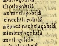 An illustration from Vocabulario manual de las lenguas castellana, y mexicana. : En que se contienen las palabras, preguntas y respuestas mas comunes y ordinarias que se suelen ofrecer en el trato y comunicacion entre Españoles, è Indios. (1690)