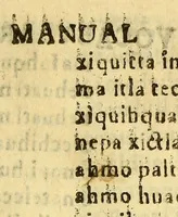 An illustration from Vocabulario manual de las lenguas castellana, y mexicana. : En que se contienen las palabras, preguntas y respuestas mas comunes y ordinarias que se suelen ofrecer en el trato y comunicacion entre Españoles, è Indios. (1690)