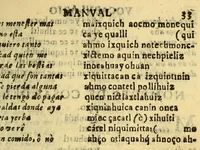An illustration from Vocabulario manual de las lenguas castellana, y mexicana. : En que se contienen las palabras, preguntas y respuestas mas comunes y ordinarias que se suelen ofrecer en el trato y comunicacion entre Españoles, è Indios. (1690)