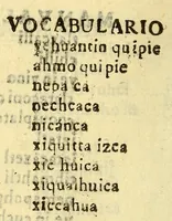 An illustration from Vocabulario manual de las lenguas castellana, y mexicana. : En que se contienen las palabras, preguntas y respuestas mas comunes y ordinarias que se suelen ofrecer en el trato y comunicacion entre Españoles, è Indios. (1690)