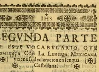 An illustration from Vocabulario manual de las lenguas castellana, y mexicana. : En que se contienen las palabras, preguntas y respuestas mas comunes y ordinarias que se suelen ofrecer en el trato y comunicacion entre Españoles, è Indios. (1690)