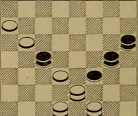 An illustration from Vocabulary of checkers; a dictionary of words, terms and phrases used in the game called checkers, or English draughts (1909)