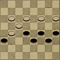 An illustration from Vocabulary of checkers; a dictionary of words, terms and phrases used in the game called checkers, or English draughts (1909)