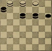 An illustration from Vocabulary of checkers; a dictionary of words, terms and phrases used in the game called checkers, or English draughts (1909)