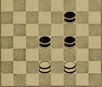 An illustration from Vocabulary of checkers; a dictionary of words, terms and phrases used in the game called checkers, or English draughts (1909)
