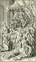 An illustration from Vollständiges Diarium von den merckwürdigsten Begebenheiten die sich vor, in und nach der höchst-beglückten Wahl und Crönung des allerdurchlauchtigsten, grossmächtigsten und unüberwindlichsten Fürsten und Herrn, Herrn Carls des VII., erwehlten Römischen Kaysers ... im gantzen Heil. Röm. Reich, und sonderlich in dieser freyen Reichs- und Wahl-Stadt Franckfurt am Mayn zugetragen : nebst umständlicher Beschreibung der Ein- und Aufzüge, Freuden-Feste, und übrigen feyerlichen Handlungen, sammt vielen Urkunden, Portraits, und andern Kupferstichen : auch einem Anhang von Beylagen, und ausführlichem Register .. (1742)