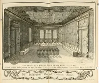 An illustration from Vollständiges Diarium von den merckwürdigsten Begebenheiten die sich vor, in und nach der höchst-beglückten Wahl und Crönung des allerdurchlauchtigsten, grossmächtigsten und unüberwindlichsten Fürsten und Herrn, Herrn Carls des VII., erwehlten Römischen Kaysers ... im gantzen Heil. Röm. Reich, und sonderlich in dieser freyen Reichs- und Wahl-Stadt Franckfurt am Mayn zugetragen : nebst umständlicher Beschreibung der Ein- und Aufzüge, Freuden-Feste, und übrigen feyerlichen Handlungen, sammt vielen Urkunden, Portraits, und andern Kupferstichen : auch einem Anhang von Beylagen, und ausführlichem Register .. (1742)