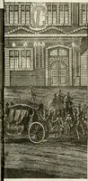 An illustration from Vollständiges Diarium von den merckwürdigsten Begebenheiten die sich vor, in und nach der höchst-beglückten Wahl und Crönung des allerdurchlauchtigsten, grossmächtigsten und unüberwindlichsten Fürsten und Herrn, Herrn Carls des VII., erwehlten Römischen Kaysers ... im gantzen Heil. Röm. Reich, und sonderlich in dieser freyen Reichs- und Wahl-Stadt Franckfurt am Mayn zugetragen : nebst umständlicher Beschreibung der Ein- und Aufzüge, Freuden-Feste, und übrigen feyerlichen Handlungen, sammt vielen Urkunden, Portraits, und andern Kupferstichen : auch einem Anhang von Beylagen, und ausführlichem Register .. (1742)