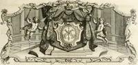 An illustration from Vollständiges Diarium von den merckwürdigsten Begebenheiten die sich vor, in und nach der höchst-beglückten Wahl und Crönung des allerdurchlauchtigsten, grossmächtigsten und unüberwindlichsten Fürsten und Herrn, Herrn Carls des VII., erwehlten Römischen Kaysers ... im gantzen Heil. Röm. Reich, und sonderlich in dieser freyen Reichs- und Wahl-Stadt Franckfurt am Mayn zugetragen : nebst umständlicher Beschreibung der Ein- und Aufzüge, Freuden-Feste, und übrigen feyerlichen Handlungen, sammt vielen Urkunden, Portraits, und andern Kupferstichen : auch einem Anhang von Beylagen, und ausführlichem Register .. (1742)