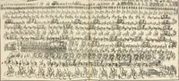 An illustration from Vollständiges Diarium von den merckwürdigsten Begebenheiten die sich vor, in und nach der höchst-beglückten Wahl und Crönung des allerdurchlauchtigsten, grossmächtigsten und unüberwindlichsten Fürsten und Herrn, Herrn Carls des VII., erwehlten Römischen Kaysers ... im gantzen Heil. Röm. Reich, und sonderlich in dieser freyen Reichs- und Wahl-Stadt Franckfurt am Mayn zugetragen : nebst umständlicher Beschreibung der Ein- und Aufzüge, Freuden-Feste, und übrigen feyerlichen Handlungen, sammt vielen Urkunden, Portraits, und andern Kupferstichen : auch einem Anhang von Beylagen, und ausführlichem Register .. (1742)