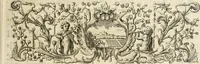 An illustration from Vollständiges Diarium von den merckwürdigsten Begebenheiten die sich vor, in und nach der höchst-beglückten Wahl und Crönung des allerdurchlauchtigsten, grossmächtigsten und unüberwindlichsten Fürsten und Herrn, Herrn Carls des VII., erwehlten Römischen Kaysers ... im gantzen Heil. Röm. Reich, und sonderlich in dieser freyen Reichs- und Wahl-Stadt Franckfurt am Mayn zugetragen : nebst umständlicher Beschreibung der Ein- und Aufzüge, Freuden-Feste, und übrigen feyerlichen Handlungen, sammt vielen Urkunden, Portraits, und andern Kupferstichen : auch einem Anhang von Beylagen, und ausführlichem Register .. (1742)