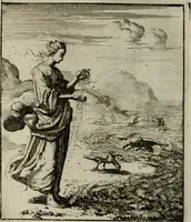 Picture 30 of 50 from Voncken der liefde Jesu, van het Godt-begerende zielen-vuur : zynde bloemetjes der saalige hoope, tot verheugelykheid der wandelaars, langs den weg, na vreeden-ryk : een behelsinge van vyftig sinne-beelden, met hunne, daar op speelende, verssen, en heylige spreuken (1696), leaf 139