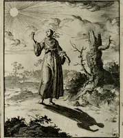 Picture 33 of 50 from Voncken der liefde Jesu, van het Godt-begerende zielen-vuur : zynde bloemetjes der saalige hoope, tot verheugelykheid der wandelaars, langs den weg, na vreeden-ryk : een behelsinge van vyftig sinne-beelden, met hunne, daar op speelende, verssen, en heylige spreuken (1696), leaf 153