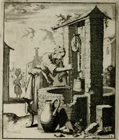 Picture 8 of 50 from Voncken der liefde Jesu, van het Godt-begerende zielen-vuur : zynde bloemetjes der saalige hoope, tot verheugelykheid der wandelaars, langs den weg, na vreeden-ryk : een behelsinge van vyftig sinne-beelden, met hunne, daar op speelende, verssen, en heylige spreuken (1696), leaf 47