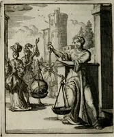 Picture 10 of 50 from Voncken der liefde Jesu, van het Godt-begerende zielen-vuur : zynde bloemetjes der saalige hoope, tot verheugelykheid der wandelaars, langs den weg, na vreeden-ryk : een behelsinge van vyftig sinne-beelden, met hunne, daar op speelende, verssen, en heylige spreuken (1696), leaf 55