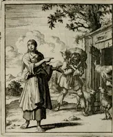 Picture 11 of 50 from Voncken der liefde Jesu, van het Godt-begerende zielen-vuur : zynde bloemetjes der saalige hoope, tot verheugelykheid der wandelaars, langs den weg, na vreeden-ryk : een behelsinge van vyftig sinne-beelden, met hunne, daar op speelende, verssen, en heylige spreuken (1696), leaf 59