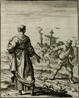 Picture 12 of 50 from Voncken der liefde Jesu, van het Godt-begerende zielen-vuur : zynde bloemetjes der saalige hoope, tot verheugelykheid der wandelaars, langs den weg, na vreeden-ryk : een behelsinge van vyftig sinne-beelden, met hunne, daar op speelende, verssen, en heylige spreuken (1696), leaf 63