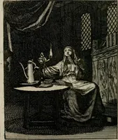 Picture 13 of 50 from Voncken der liefde Jesu, van het Godt-begerende zielen-vuur : zynde bloemetjes der saalige hoope, tot verheugelykheid der wandelaars, langs den weg, na vreeden-ryk : een behelsinge van vyftig sinne-beelden, met hunne, daar op speelende, verssen, en heylige spreuken (1696), leaf 67