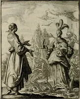 An illustration from Voncken der liefde Jesu, van het Godt-begerende zielen-vuur : zynde bloemetjes der saalige hoope, tot verheugelykheid der wandelaars, langs den weg, na vreeden-ryk : een behelsinge van vyftig sinne-beelden, met hunne, daar op speelende, verssen, en heylige spreuken (1696)