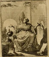 An illustration from Voncken der liefde Jesu, van het Godtbegerende zielenvier : bloemitjes der salige hoope, tot verheugelykheid der wandelaars langs den weg, na vreden ryk : een behelsinge van vyftig sinne-beelden, met hunne daar op spelende verssen, en heylige spreuken (1687)