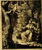An illustration from Voncken der liefde Jesu : van het Godtbegerende zielenvier : bloemitjes der salige hoope, tot verheugelykheid der wandelaars langs den weg, na vreden ryk : een behelsinge van vyftig sinne-beelden, met hunne daar op spelende verssen, en heylige spreuken (1687)