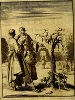 An illustration from Voncken der liefde Jesu : van het Godtbegerende zielenvier : bloemitjes der salige hoope, tot verheugelykheid der wandelaars langs den weg, na vreden ryk : een behelsinge van vyftig sinne-beelden, met hunne daar op spelende verssen, en heylige spreuken (1687)
