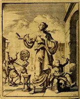 An illustration from Voncken der liefde Jesu : van het Godtbegerende zielenvier : bloemitjes der salige hoope, tot verheugelykheid der wandelaars langs den weg, na vreden ryk : een behelsinge van vyftig sinne-beelden, met hunne daar op spelende verssen, en heylige spreuken (1687)