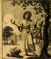 An illustration from Voncken der liefde Jesu : van het Godtbegerende zielenvier : bloemitjes der salige hoope, tot verheugelykheid der wandelaars langs den weg, na vreden ryk : een behelsinge van vyftig sinne-beelden, met hunne daar op spelende verssen, en heylige spreuken (1687)