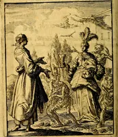 An illustration from Voncken der liefde Jesu : van het Godtbegerende zielenvier : bloemitjes der salige hoope, tot verheugelykheid der wandelaars langs den weg, na vreden ryk : een behelsinge van vyftig sinne-beelden, met hunne daar op spelende verssen, en heylige spreuken (1687)