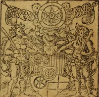 An illustration from Von der Pestilentz : kurtzer und einfeltiger Bericht, wie man sich mit Gottes Hülffe durch Mittel von im gnedig geschaffen, dafur bewaren, und die auch heilen möge. Darneben auch ein Harmspiegel .. (1597)