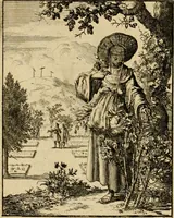 Picture 23 of 51 from Vonken der liefde Jezus, van het God-begeerende zielen-vuur : zynde bloempjes der zalige hoop, tot verheugelykheid der wandelaars, langs den weg, na vreden-ryk : een behelzing van vyftig zinne-beelden, met hunne daar op speelende, verzen, en heilige spreuken (1717), leaf 107