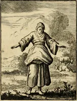 An illustration from Vonken der liefde Jezus, van het God-begeerende zielen-vuur : zynde bloempjes der zalige hoop, tot verheugelykheid der wandelaars, langs den weg, na vreden-ryk : een behelzing van vyftig zinne-beelden, met hunne daar op speelende, verzen, en heilige spreuken (1717)