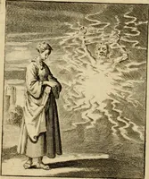 An illustration from Vonken der liefde Jezus, van het God-begeerende zielen-vuur : zynde bloempjes der zalige hoop, tot verheugelykheid der wandelaars, langs den weg, na vreden-ryk : een behelzing van vyftig zinne-beelden, met hunne daar op speelende, verzen, en heilige spreuken (1717)