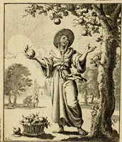 Picture 3 of 51 from Vonken der liefde Jezus, van het God-begeerende zielen-vuur : zynde bloempjes der zalige hoop, tot verheugelykheid der wandelaars, langs den weg, na vreden-ryk : een behelzing van vyftig zinne-beelden, met hunne daar op speelende, verzen, en heilige spreuken (1717), leaf 25