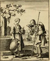 Picture 9 of 51 from Vonken der liefde Jezus, van het God-begeerende zielen-vuur : zynde bloempjes der zalige hoop, tot verheugelykheid der wandelaars, langs den weg, na vreden-ryk : een behelzing van vyftig zinne-beelden, met hunne daar op speelende, verzen, en heilige spreuken (1717), leaf 49
