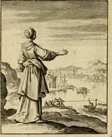 An illustration from Vonken der liefde Jezus, van het God-begeerende zielen-vuur : zynde bloempjes der zalige hoop, tot verheugelykheid der wandelaars, langs den weg, na vreden-ryk : een behelzing van vyftig zinne-beelden, met hunne daar op speelende, verzen, en heilige spreuken (1717)