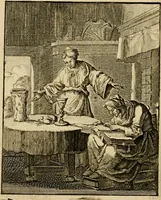 An illustration from Vonken der liefde Jezus, van het God-begeerende zielen-vuur : zynde bloempjes der zalige hoop, tot verheugelykheid der wandelaars, langs den weg, na vreden-ryk : een behelzing van vyftig zinne-beelden, met hunne daar op speelende, verzen, en heilige spreuken (1717)