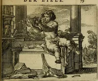 An illustration from Het voorhof der ziele : behangen met leerzaeme prenten en zinnebeelden (1698)