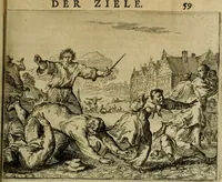 An illustration from Het voorhof der ziele : behangen met leerzaeme prenten en zinnebeelden (1698)