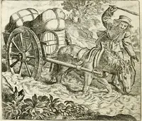 An illustration from Vorstelijcke warande der dieren : waer in de zeden-rijcke philosophie, poëtisch, morael, en historiael, vermakelijck en treffelijck wort voorgestelt : mit exempelen uyt de oude historien, in prose : ende uytleggingen, in rijm verklaert (1682)